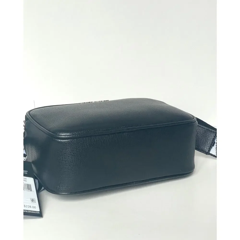 Karl Lagerfeld Paris Maybelle Camera Crossbody Bag Black Double Zip
